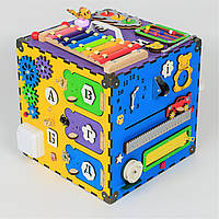 Бізікуб 30x30x30 Розвивальний куб для дітей Різнобарвний дитячий куб Бізіборд