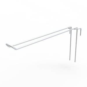 Гачок подвійний на торгову сітку 200 мм D3 мм, білий