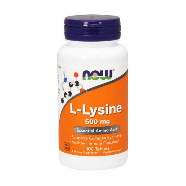 Now L-Lysine 500мг Амінокислота L-лізин 100 таблеток