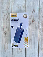 Повербанк Power Bank Aspor A337 30000mAh з LCD-дисплеєм, PD 20W, QC4 22.5W — чорний