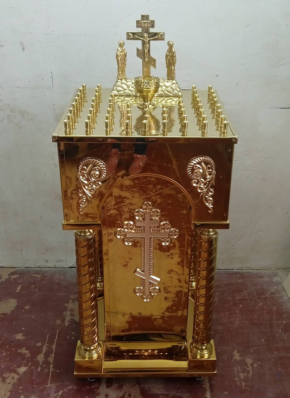 Панахідний стіл на 62 свічки, розмір 45×45×90см висоти, фото 1