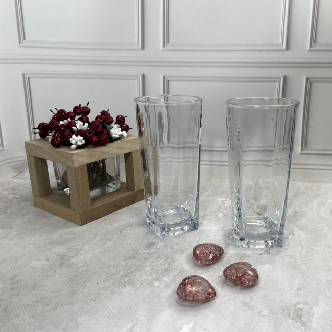 Набір квадратних склянок Helios Чикаго Гранд для соку 255 мл 6 шт (Y5402), фото 1