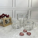 Набір скляних кухлів Helios Класик Мідл для чаю та кави 205 мл 3 шт (P-2-2013), фото 3