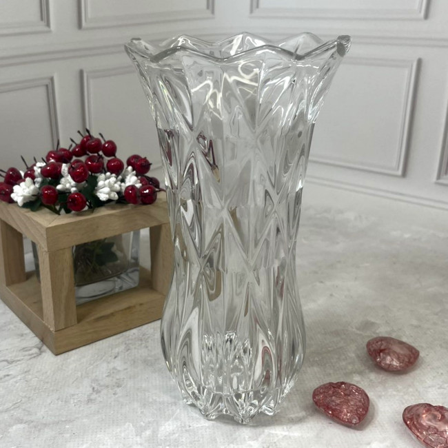 Скляна фігурна ваза Helios Лотос палаццо 190 мм (BMHP06308DL), фото 1