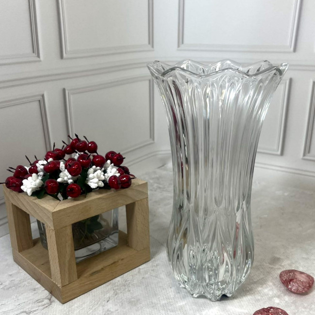 Скляна фігурна ваза Helios Лотос Темп 190 мм (BMHP06308JNW), фото 1