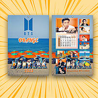 Календар BTS 2025 Orange А3 настінний перекидний