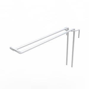 Гачок подвійний на торгову сітку 150 мм D4 мм, білий