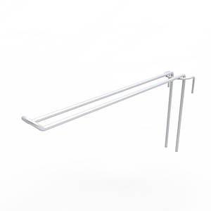 Гачок подвійний на торгову сітку 200 мм D4 мм, білий