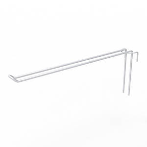 Гачок подвійний на торгову сітку 250 мм D4 мм, білий