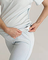 Піжама для вагітних і годуючих мам зі штанами (пастельний м'ятний), фото 4