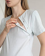 Піжама для вагітних і годуючих мам зі штанами (пастельний м'ятний), фото 5