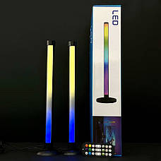 Світлодіодні панелі 44см 2шт RGB з APP Smart від USB та пультом, чорні, фото 6