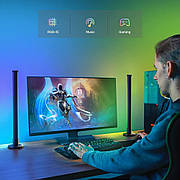 Світлодіодні панелі 53см 2шт RGB з APP Smart від USB та пультом, чорні
