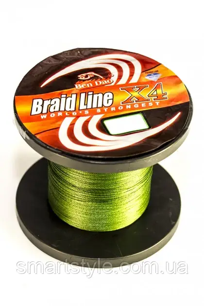 Шнур плетений Ben Dao Braid Line X4 500м 0.14мм 6.7кг