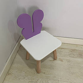 Стульчик дитячий ChildWood метелик бузковий+білий Kids Dream (Фанера)
