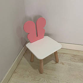 Стульчик дитячий ChildWood метелик рожевий+білий Kids Dream (Фанера)