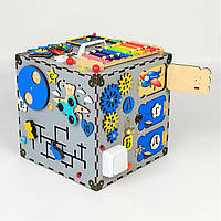 Бизиборд бізікуб 30x30x30 розвивальна іграшка для дітей бізіборди для найменших розвитку дитячої дрібної моторики бізіборди
