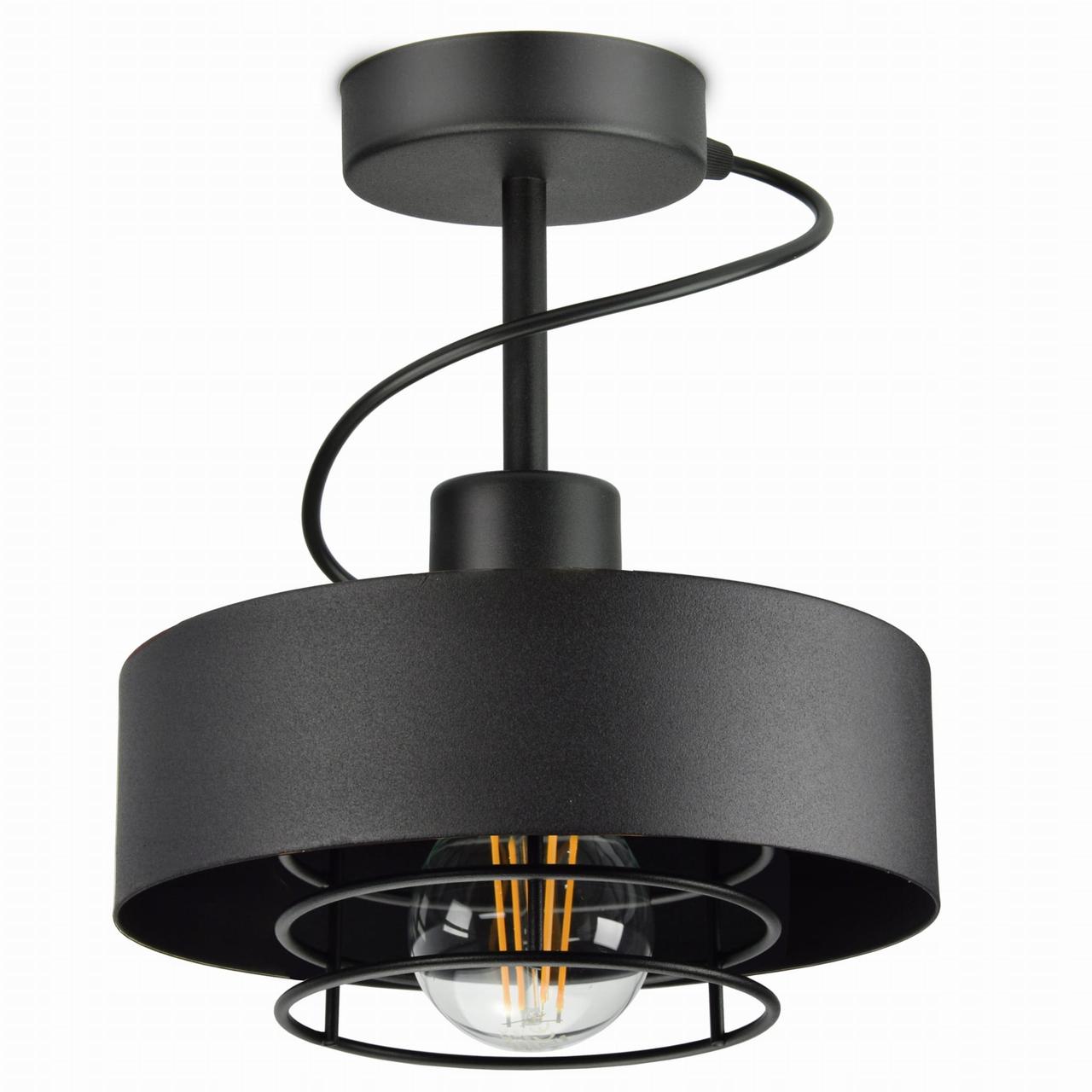 Стельова люстра металева чорна LOFT EDISON