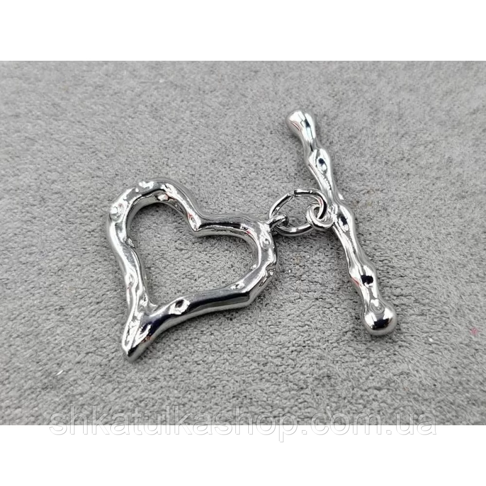 Застібка-тогл 20*21мм, колір сталь, фото 1