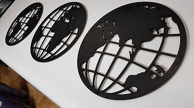 Панно 3D декоративне з об'ємом 15 мм для стін, Глобус 30 х 93 см у біле, фото 4