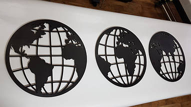 Панно 3D декоративне з об'ємом 15 мм для стін, Глобус 30 х 93 см у біле, фото 5