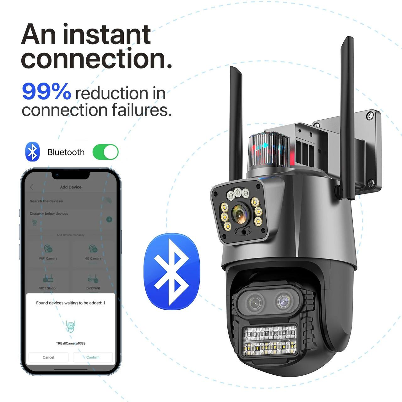 Зовнішня WiFi камера Dual Lens 8MP з поворотом і вбудованою ...