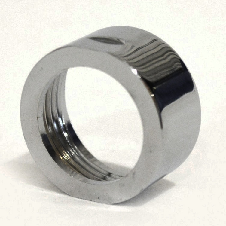 Гайка кріплення плоского виливу гусака до корпусу змішувача Ango хром латунь, фото 1