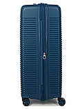 Валіза велика L поліпропілен синя 74x51x30(+5)см/110л/4.6кг/Airtex 642, фото 5