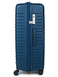 Валіза велика L поліпропілен синя 74x51x30(+5)см/110л/4.6кг/Airtex 642, фото 4