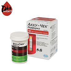 Тест-смужки Акку-Чек Перформа (Accu-Chek Performa) 50 шт. в 1 флаконі по 50 шт. в пакованні