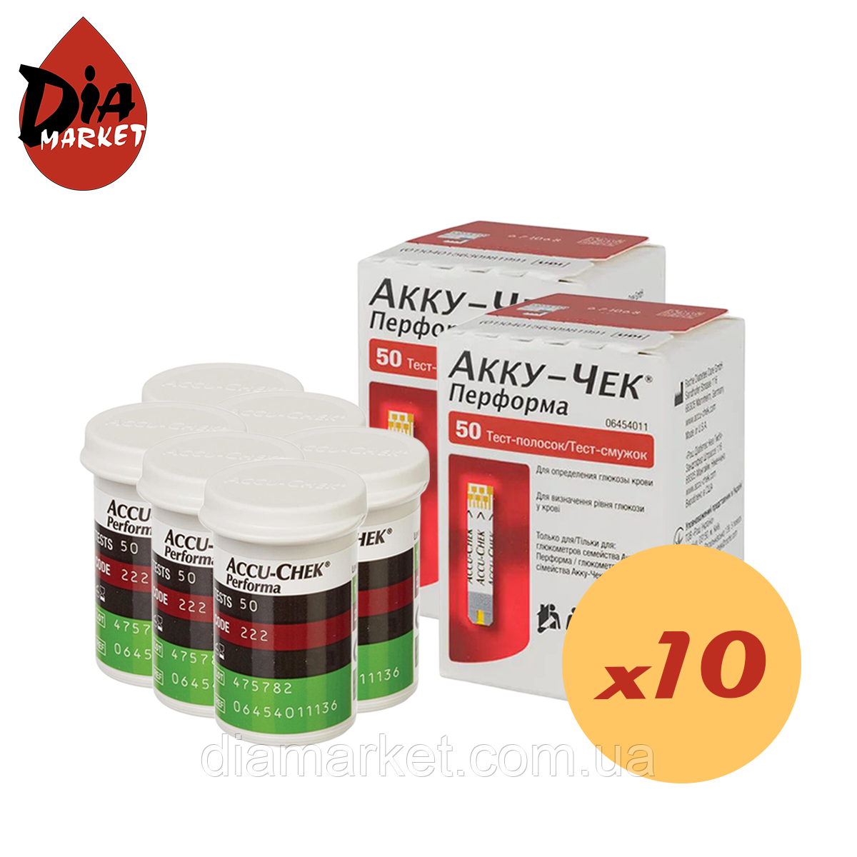 Тест-смужки Акку-Чек Перформа (Accu-Chek Performa) 1000 шт. у 20 флаконах по 50 шт. в пакованні