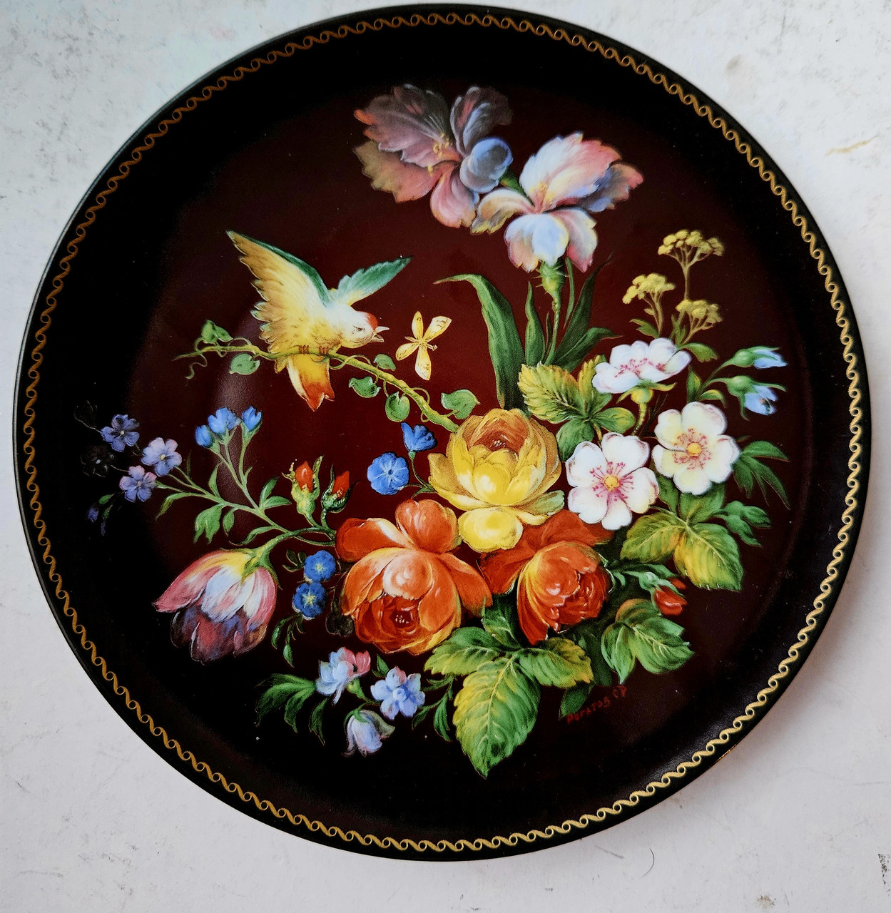 Колекційна, Порцелянова тарілка Сталева порцеляна, фото 1