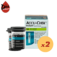 Тест-смужки Акку Чек Інстант (Accu Chek Instant) 100 шт. у 2 флаконі по 50 шт. у пакованні