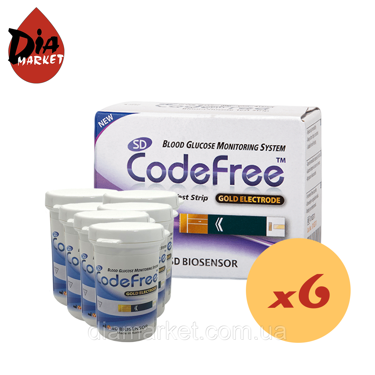 Тест-смужки SD CodeFree 300 шт. у 12 флаконах по 25 шт. в пакованні
