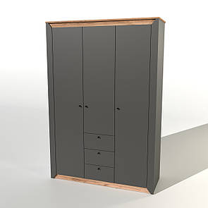 Шафа тридверна Еверест Нордік-1400 Графіт + Дуб крафт золотий (DTM-5538)