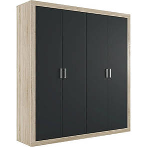 Шафа розпашна для одягу Гербор Сара SZF4D Дуб сонома + Антрацит (GRB-1448)