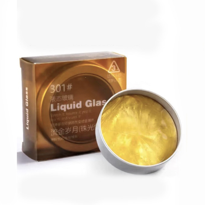 Розумний Пластилін HAND GUM Liquid Glass Жуйка для Рук Рідке Золото (01435)