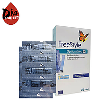 Тест-смужки Фрістайл Оптіум Нео Н (Freestyle Optium Neo H) 100 шт. в пластинках по 100 шт. в пакованні