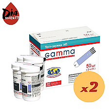 Тест-смужки Гамма MS (Gamma MS) 100 шт. у 4 флаконі по 25 шт. в упаковці