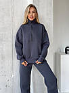 Костюм ЖІНОЧИЙ СПОРТИВНИЙ НА ФЛІСІ ГРАФІТ SNAKE TEVI 7724 до 62 розміру, фото 4