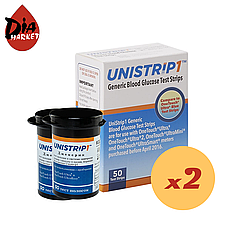 Тест-смужки для ВанТач Ультра (GenUltimate!) 100 шт. у 2 флаконі по 50 шт. в пакованні