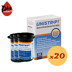 Тест-смужки для ВанТач Ультра (GenUltimate!) 1000 шт. у 20 флаконах по 50 шт. в пакованні