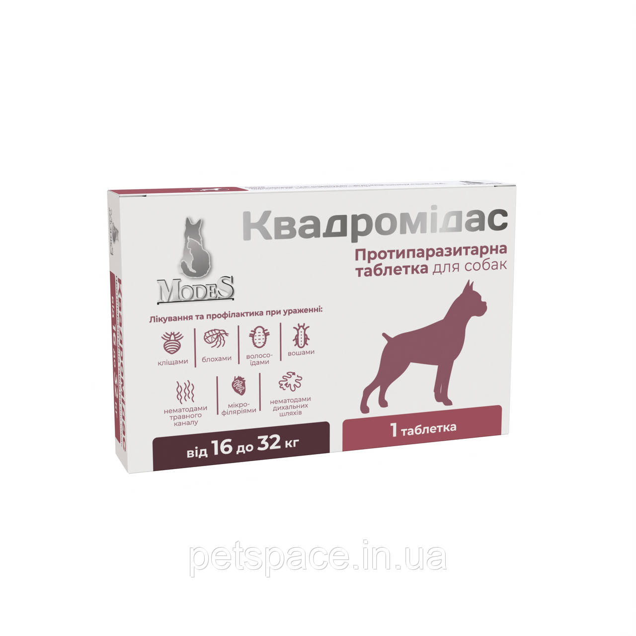 Протипаразитарні таблетки Modes Квадромідас (для собак 16-32кг) 1табл., фото 1