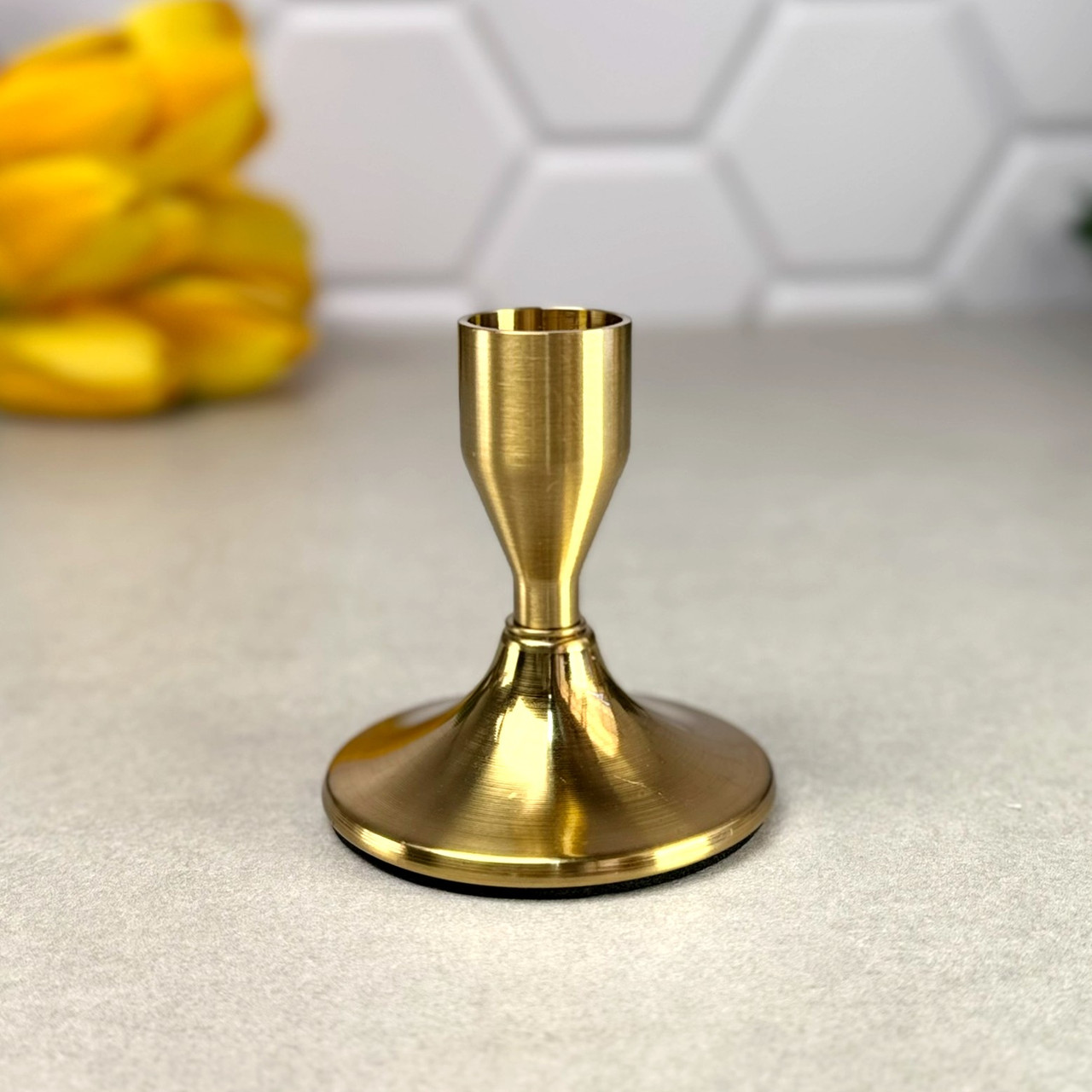 Металевий свічник Graff Gold, настільний, висота 7.5 см, золото