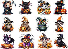 Вафельна картинка Хеллоуінські звірята