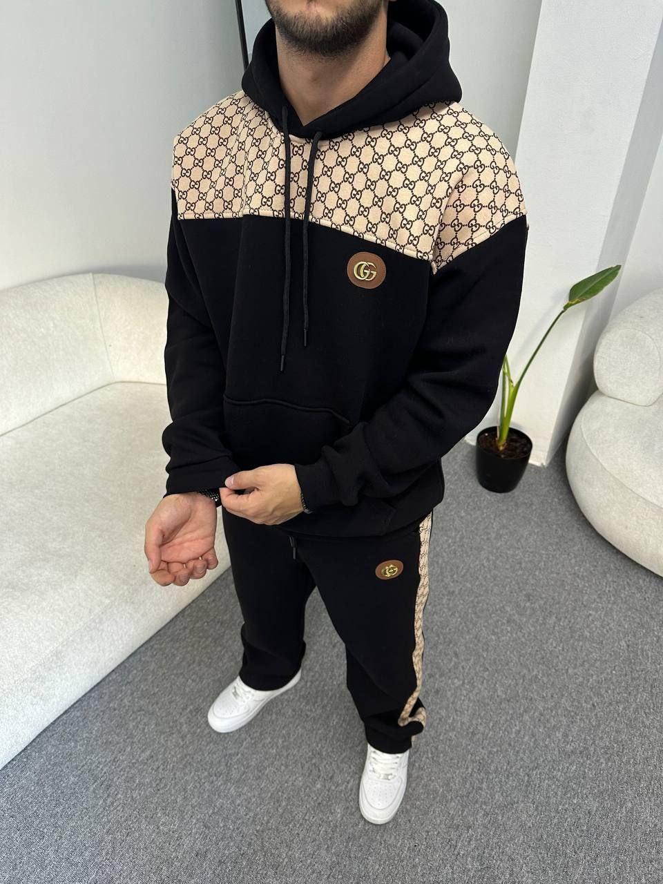 Чоловічий спортивний костюм Gucci CK8579 чорний, фото 1