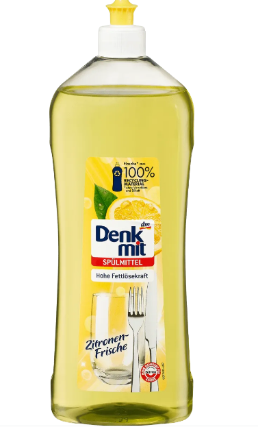 Засіб для миття посуду Denkmit "Лімонна свіжість", 1 л 4066447580297
