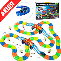 Автотрек гнучкий Magic Tracks 550 см 2536A Гоночна траса з машинками, яка світиться Дитячий трек для хлопчика Rby