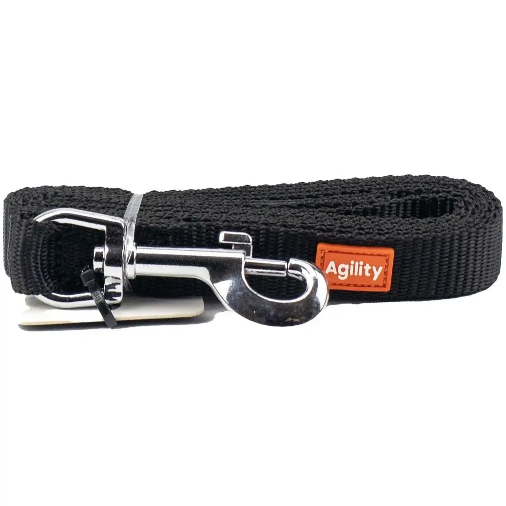 Повідець AGILITY 10056-1 для собак з карабіном 2.5х150 см, чорний, 4823101316988, фото 1