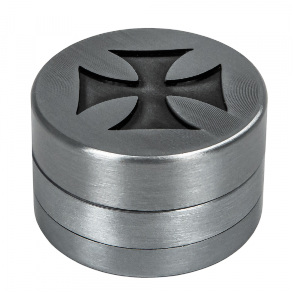 Гріндер крешер Хрест(4cm) 3 частини сірий